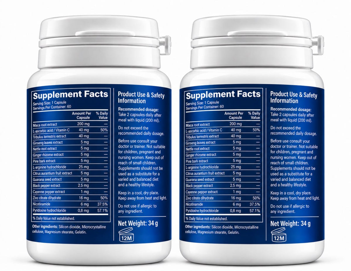Male Success x2 PACK – Men's Personal Vitality & Botanical Care – 60 Capsules