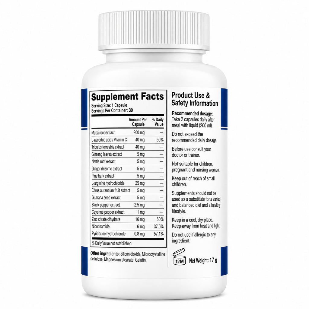 POTENZA+ – Men's Vitality & Botanical Wellness – 30 Capsules